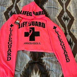 Pensacola, FL lifeguard crop too long sleeve sweater